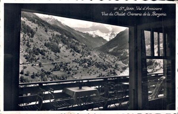 St. Jean, Val d'Anniviers, Vue du Chalet-Crèmerie de la Bergerie Vorderseite