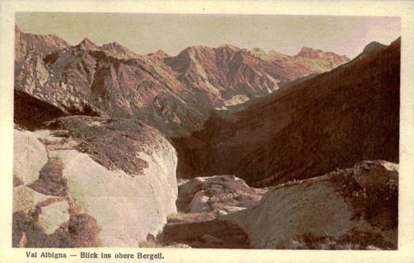 Val Albigna, Blick ins obere Bergell Vorderseite