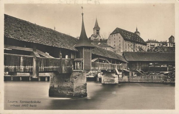 Luzern. Spreuerbrücke (1407 erbaut) Vorderseite