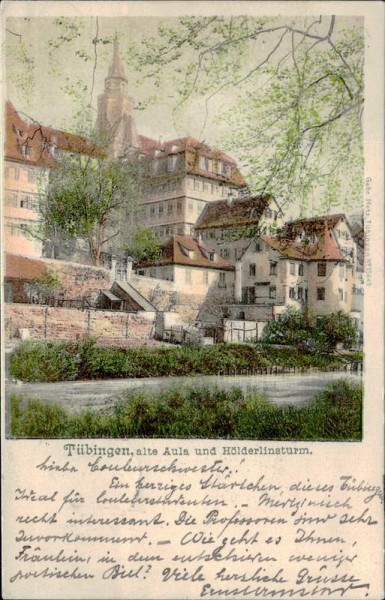 Tübingen, alte Aula und Hölderlinsturm Vorderseite