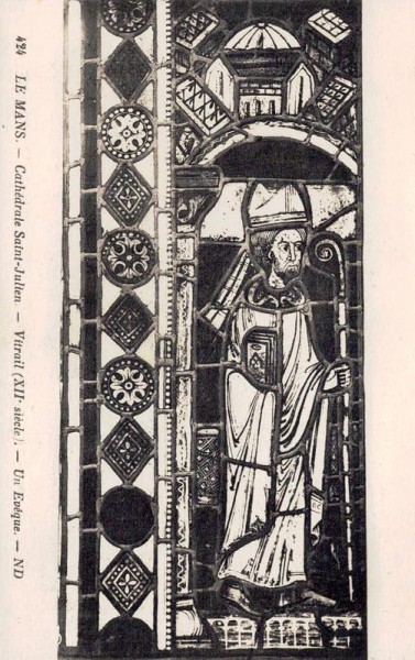 Le Mans. - Cathédrale Saint - Julien - Vitrail (XII siècle). - Un Eceque. - ND Vorderseite