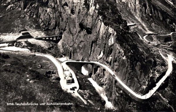 Teufelsbrücke und Schöllenenbahn  Vorderseite