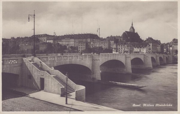 Basel. Mittlere Rheinbrücke Vorderseite