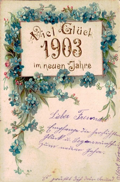 Viel Glück im neuen Jahr. 1913