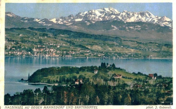 Halbinsel $au gegen Männedorf und Säntisgipfel Vorderseite