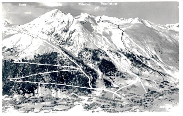 Davos, Ski - Abfahrten von Weissfluhjoch Vorderseite