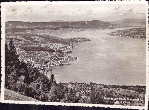 Aussicht vom Etzel-Kulm gegen Zürich