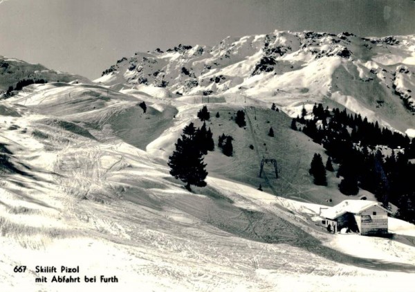 Skilift Pizol mit Abfahrt bei Furth Vorderseite