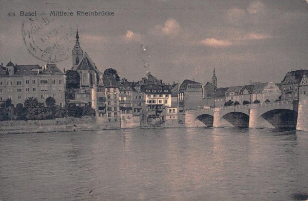 Basel - Mittlere Rheinbrücke Vorderseite