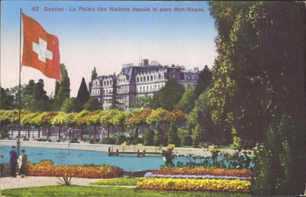 Genève - Le Palais des Nations depuis le parc Mon-Repos