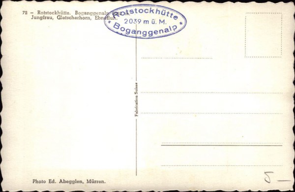 Rotstockhütte Boganggenalp (2040m) Jungfrau Gletscherhorn Ebnefluh