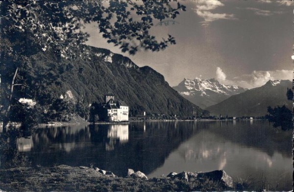 ac Léman. Château de Chillon et les Dents du Midi Vorderseite