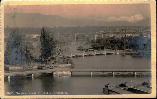 Genève. Ponts et lle J.J. Rousseau Vorderseite