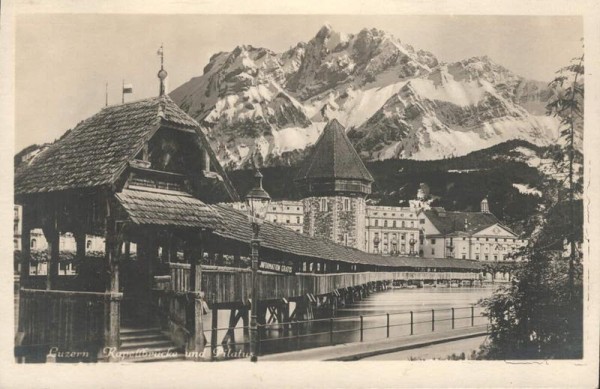 Luzern. Kapellbrücke und Pilatus
 Vorderseite