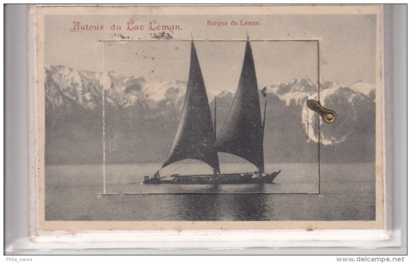Lac Léman, Autour du - Barque du Leman - avec 12 Vues - Carte Système - leporello