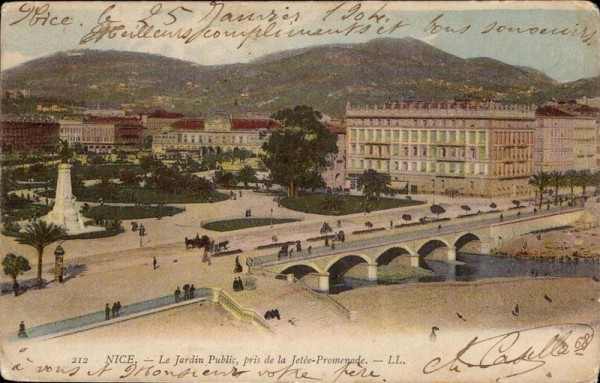 Nice (Nizza) le Jardin Public, pris la Jetée - Promenade Vorderseite