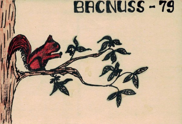 QSL- Karte, Bacnuss 79, Nussbaumen Vorderseite