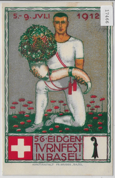 Basel - 56 Eidg. Turnfest 1912 - Offizielle Postkarte No. 6 - Stempel: Eidg. Turnfest