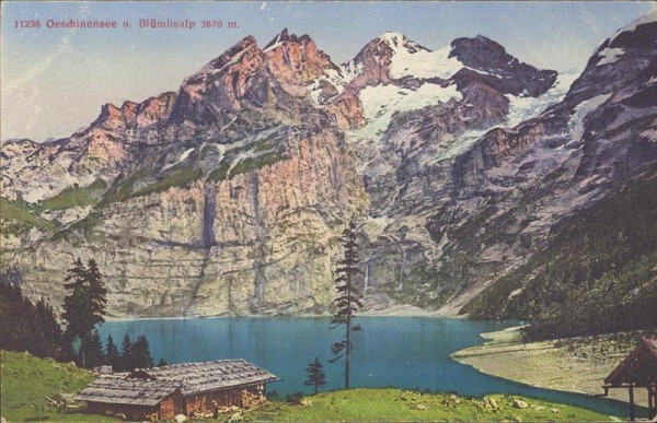 Oeschinensee und Blümlisalp (3670 m) Vorderseite