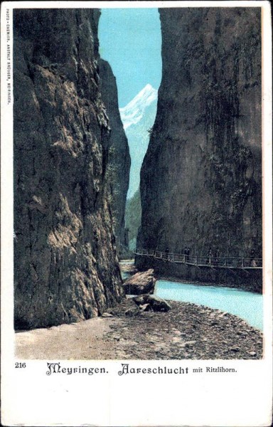 Meiringen Aareschlucht mit Ritzlihorn Vorderseite