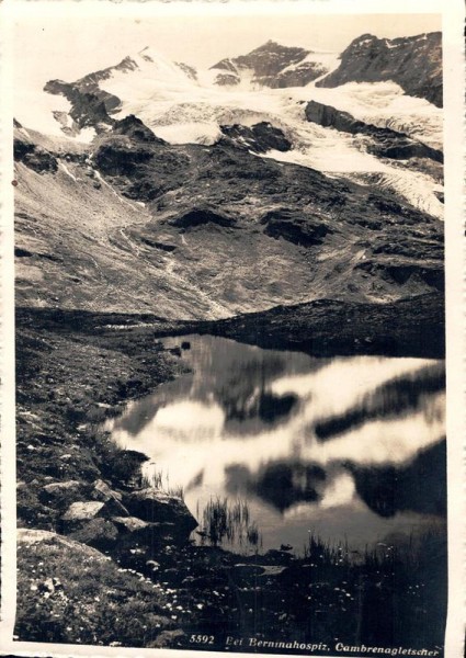 Bernina Hospiz. Cambrena Gletscher Vorderseite