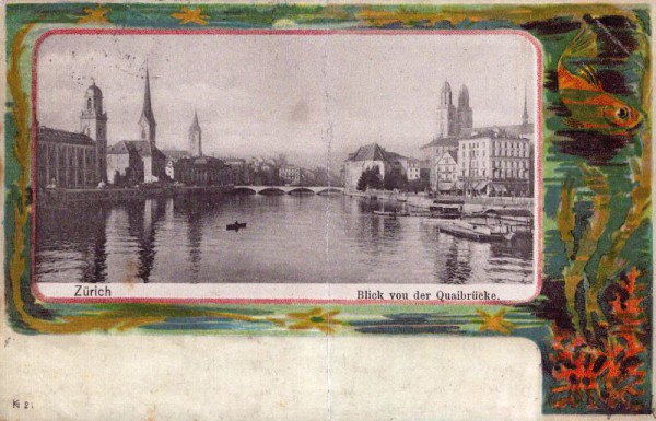 Zürich Blick von der Quaibrücke