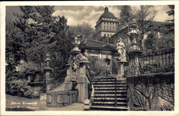 Zürichsee Universität und Rechbergbrunnen Vorderseite