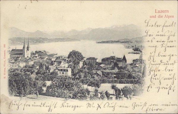 Luzern und die Alpen Vorderseite