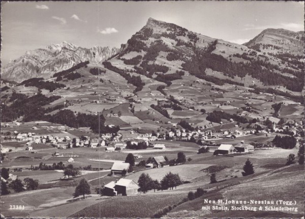 Neu St.Johann-Nesslau mit Säntis, Stockberg und Schindelberg