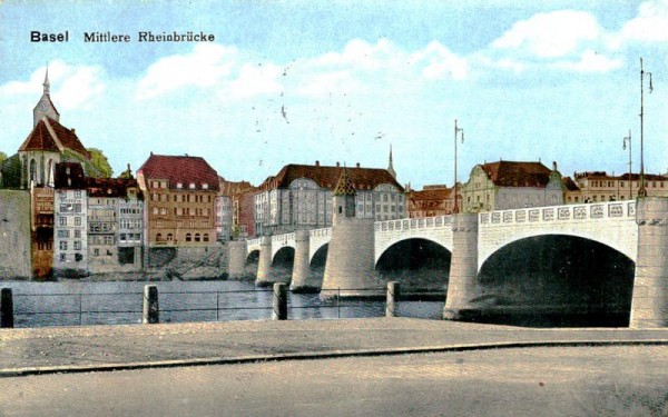 Basel, Mittlere Rheinbrücke Vorderseite