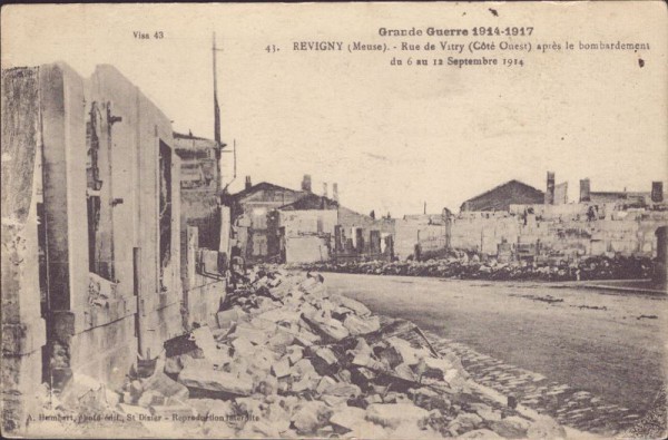 Revigny, après le bombardement 1914