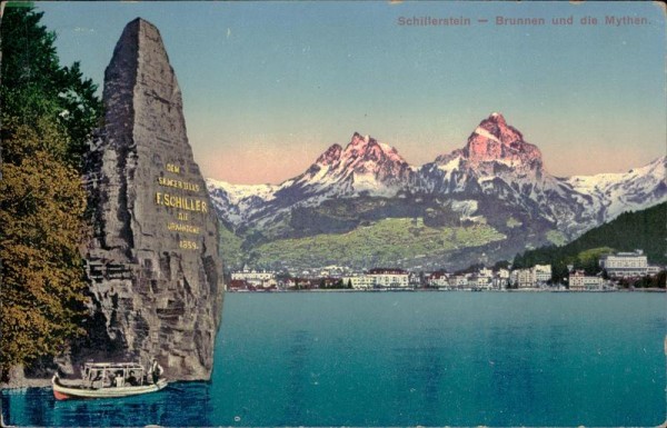 Schillerstein - Brunnen und die Mythen. Vorderseite