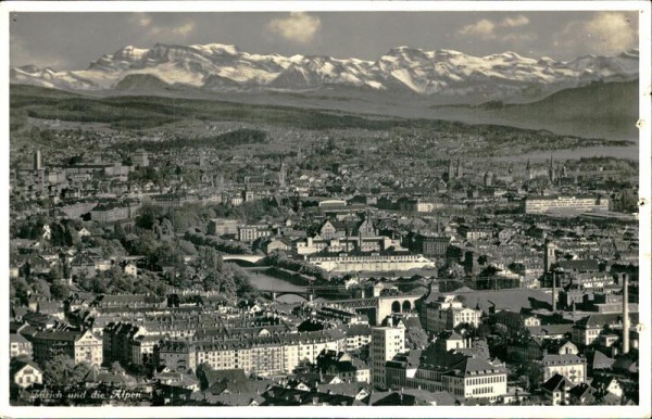 Zürich und die Alpen Vorderseite