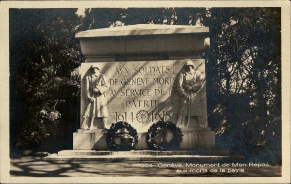 Genève, Monument de mon repos aux morts de la patrie Vorderseite