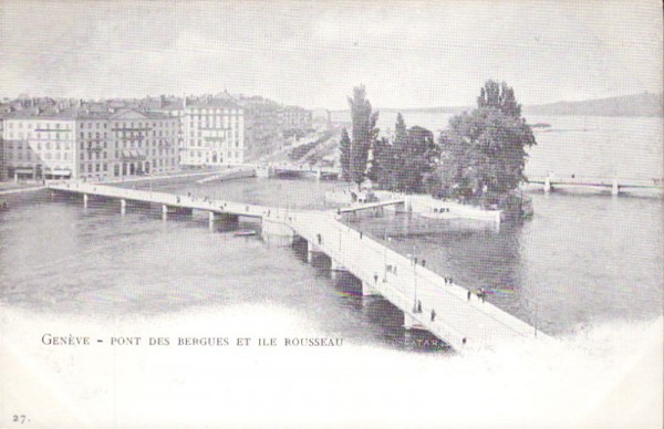 Genève - Pont des Bergues et Ile Rousseau