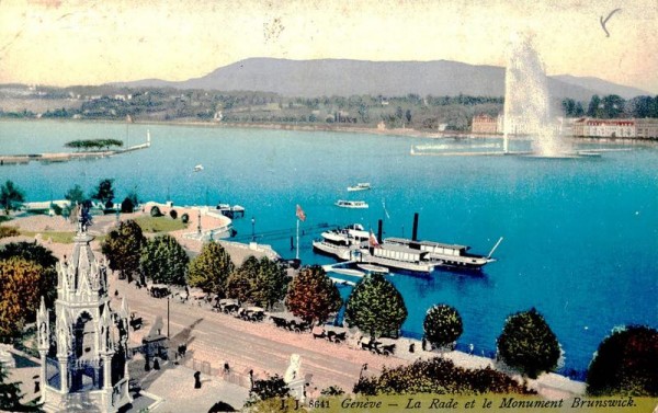 Genève. La Rade et le Monument Brunswick. 1932 Vorderseite