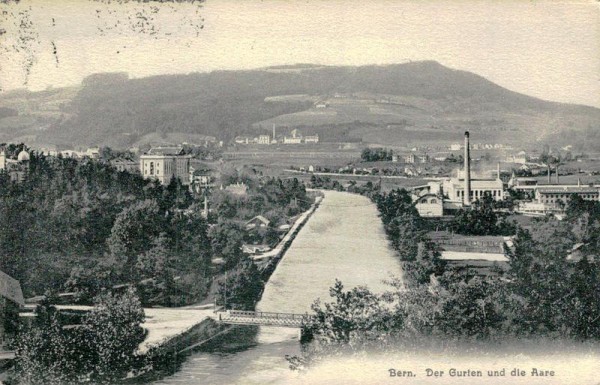 Bern, der Gurten und die Aare Vorderseite