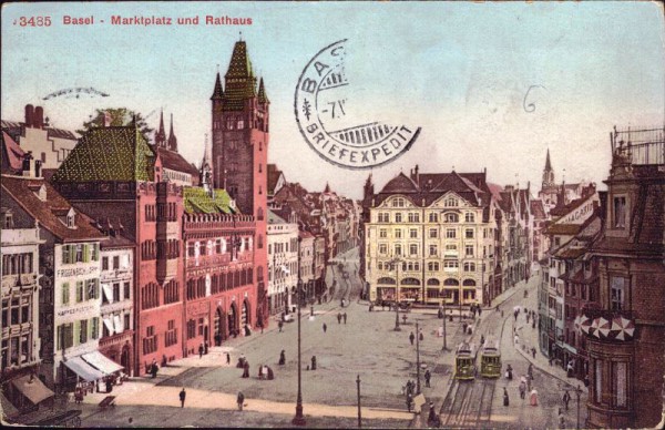 Basel - Marktplatz und Rathaus