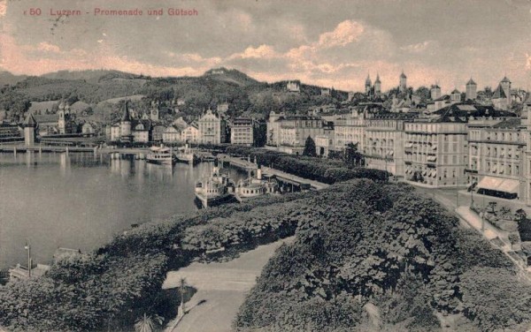 Luzern - Promenade und Gütsch. 1911 Vorderseite