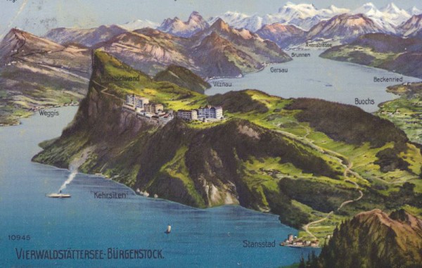 Vierwaldstättersee-Bürgenstock. Bergkette und Umgebung. 1912