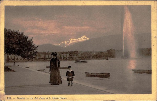 Genève - Le Jet d’eau et le Mont-Blanc (4810 m) Vorderseite