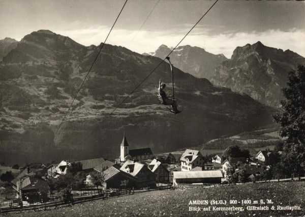 Amden, Blick auf Kerenzerberg, Glärnisch & Rautisspitz Vorderseite