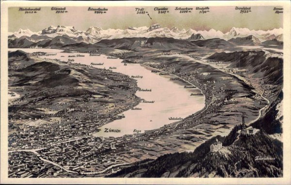 Stadt Zürich - Zürichsee Vorderseite