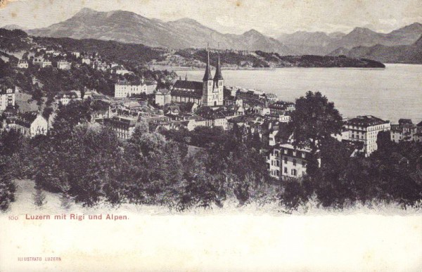 Luzern mit Rigi und Alpen