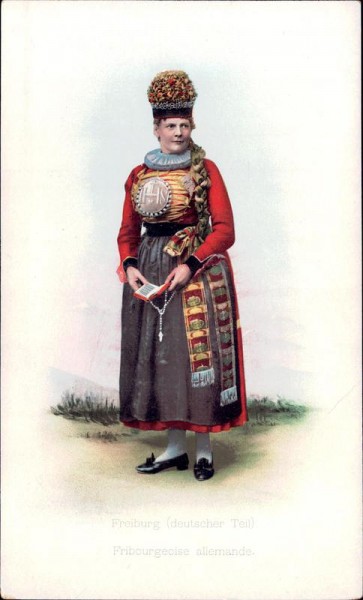 Freiburg, Tracht aus dem deutschen Teil Vorderseite