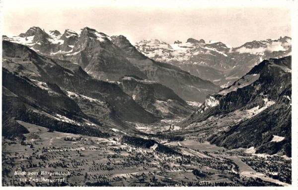 Blick vom Bürgenstock ins Engelbergertal. 1945 Vorderseite