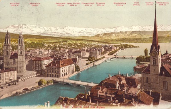 Zürich und die Alpen