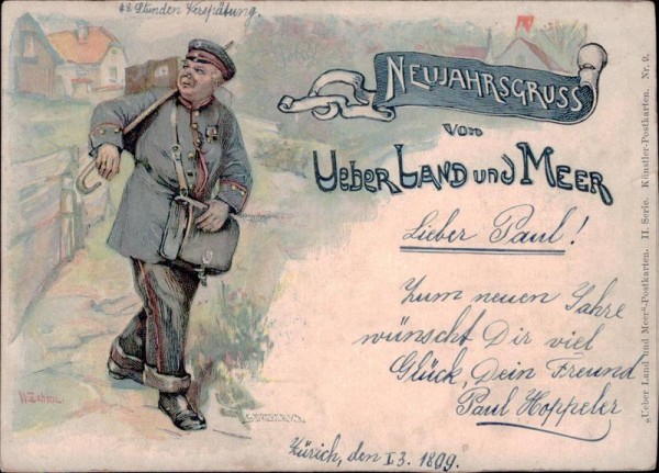 Neujahrsgruss von 1899 Vorderseite