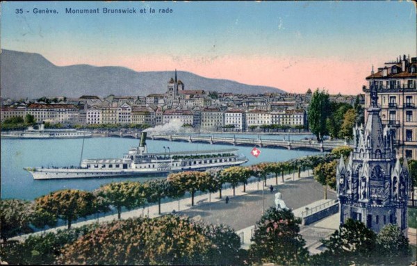 Genève. Monument Brunswick et la rade Vorderseite