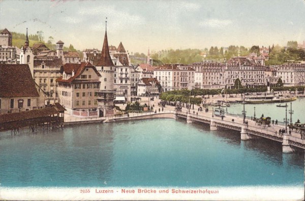 Luzern, neue Brücke und Schweizerhofquai